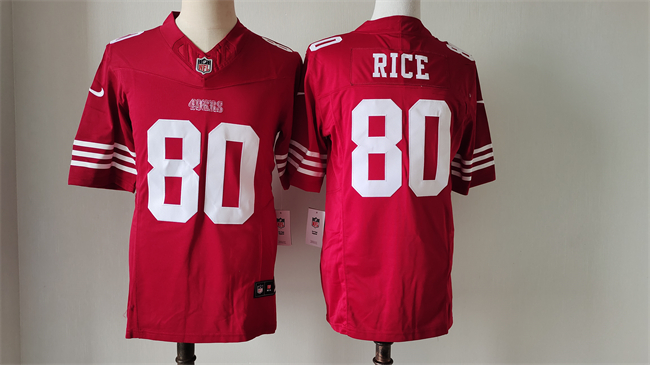 Men's NFL San Francisco 49ers #80 Jerry Rice Red 2023 F.U.S.E. Vapor Untouchable Limited Football Stitched Jersey